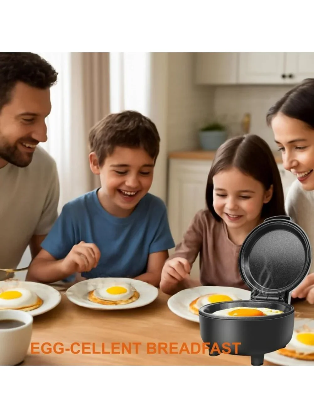 Automatic Fried Egg Cooker for 6 - Non-Stick, Auto Power Off, Easy to Use!